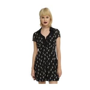 Hot Topic Black Moon & Stars‎ Chiffon Dress Size Medium
